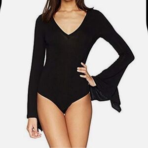 BCBG Max Azria Black Long Sleeve Bodysuit